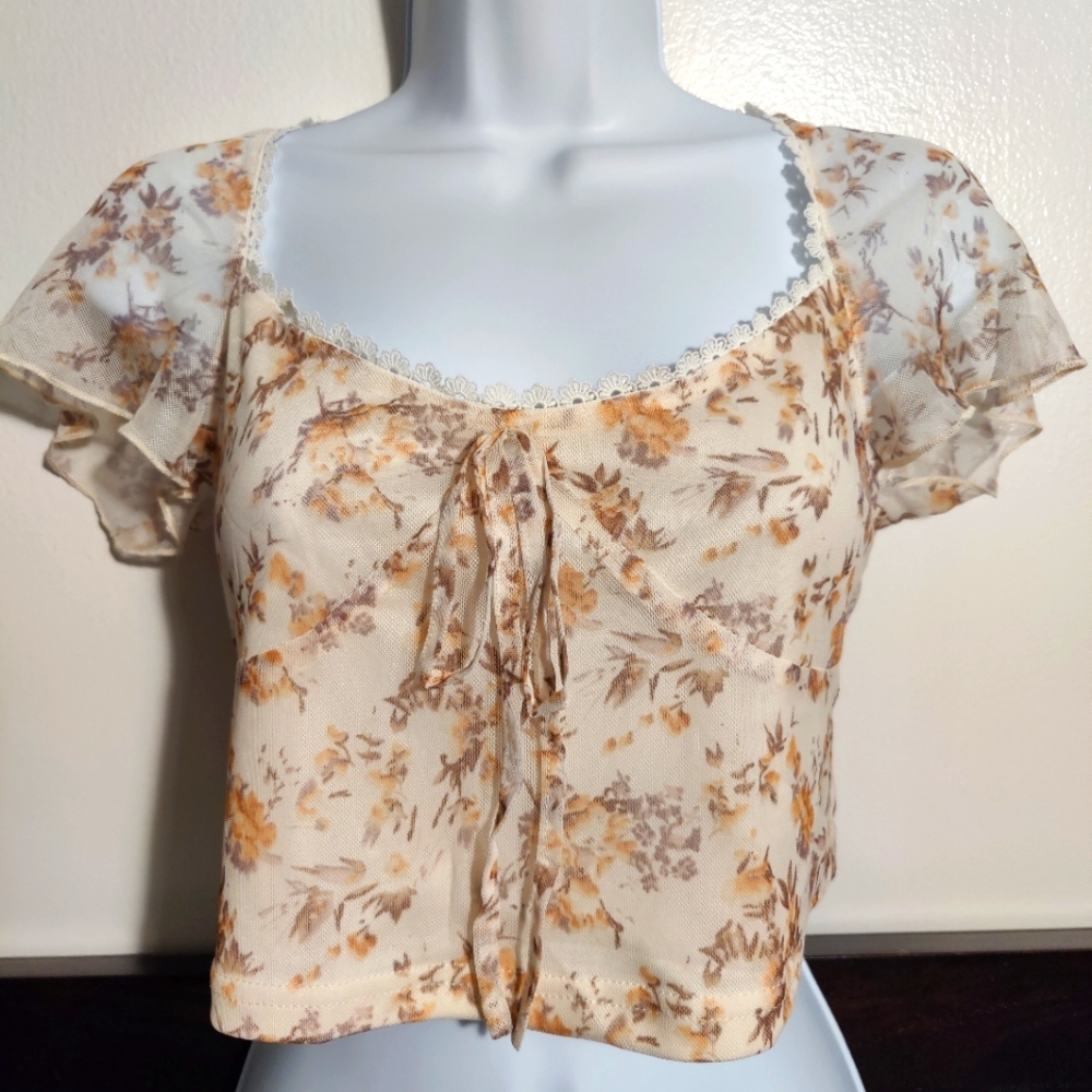 Cider Floral Crop Top Size S
